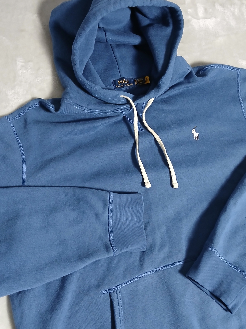 Polo Ralph Lauren Hoodie Men's XL Blue Fleece Pullover Pink Pony